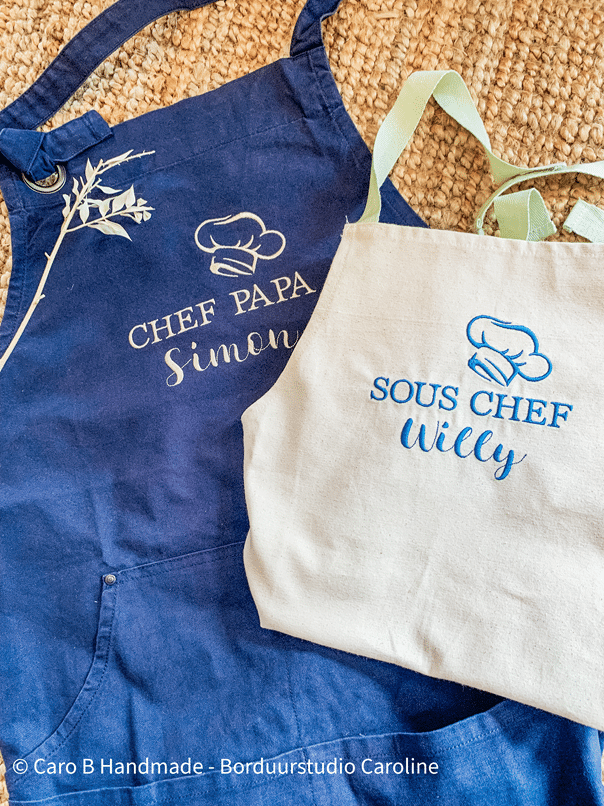 schorten met borduur met naam