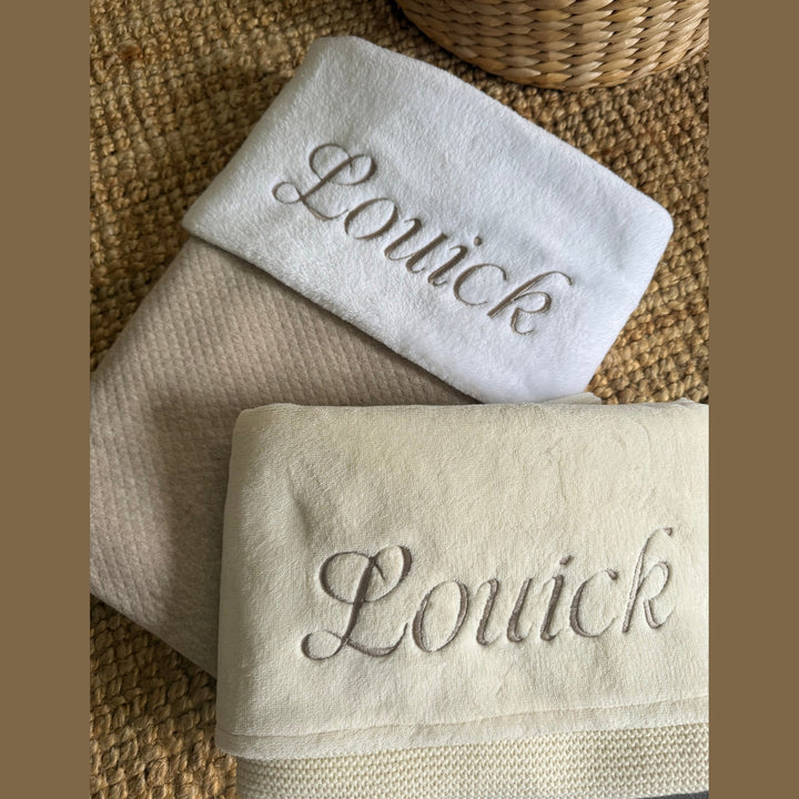 Babydeken met Naam – Luxe Losangestof & Zachte Fleece Caro B Handmade - Signature Collection