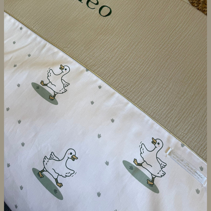 Babydeken op basis van het geboortekaartje - Geborduurd met naam Caro B Handmade