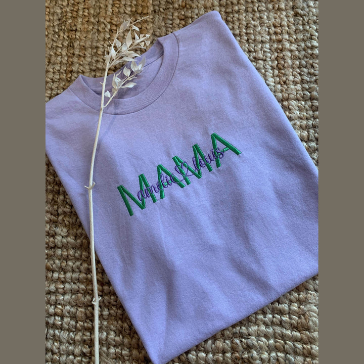 Geborduurde t-shirt voor mama, metie, oma - Moederdag - Caro B Handmade