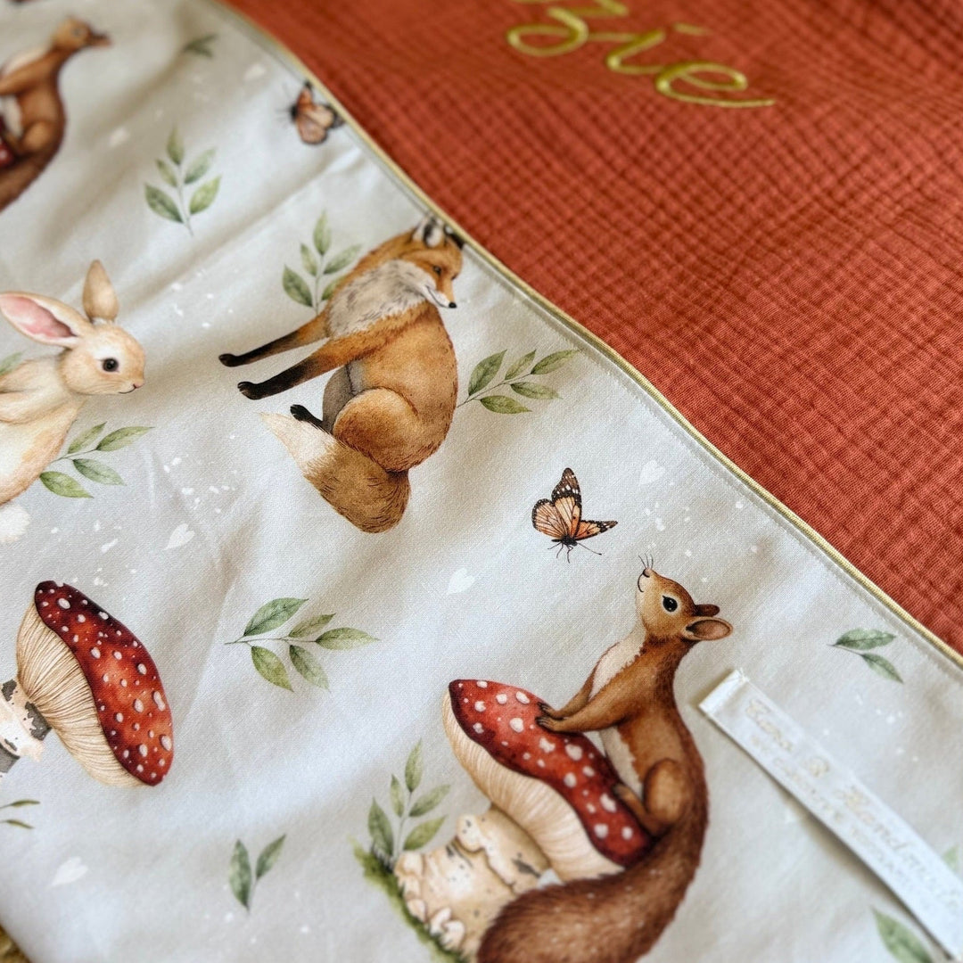 Handgemaakt Babydeken Bosdieren – Exclusieve Stoffen & met Naam Caro B Handmade