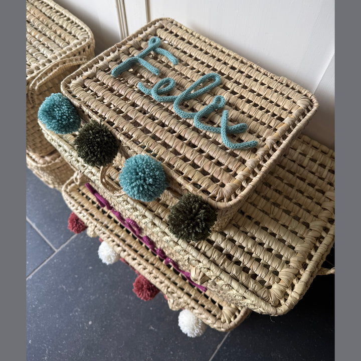 Luxe Speelgoedmand met Naam 60 cm – Handgemaakt & Gepersonaliseerd Caro B Handmade - Signature Collection