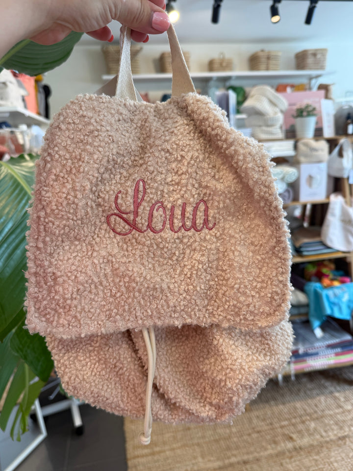 Jollein Rugzak Teddy met Naam Gepersonaliseerd - Boucle - Borduren