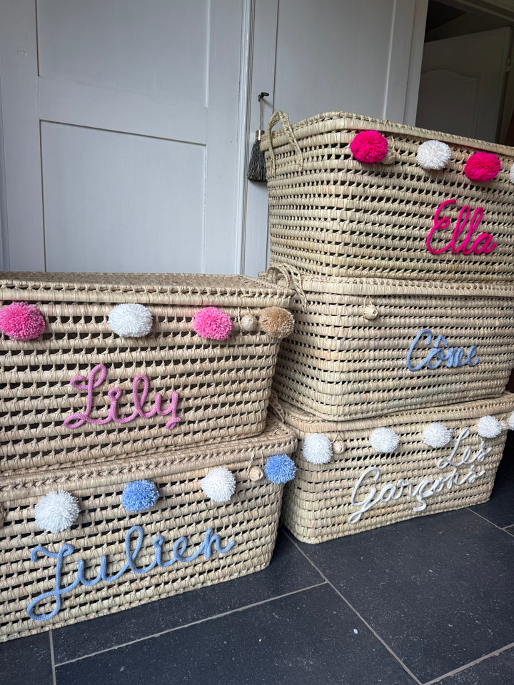 Luxe Speelgoedmand BIG 80 cm met Naam - Handgemaakt & Gepersonaliseerd