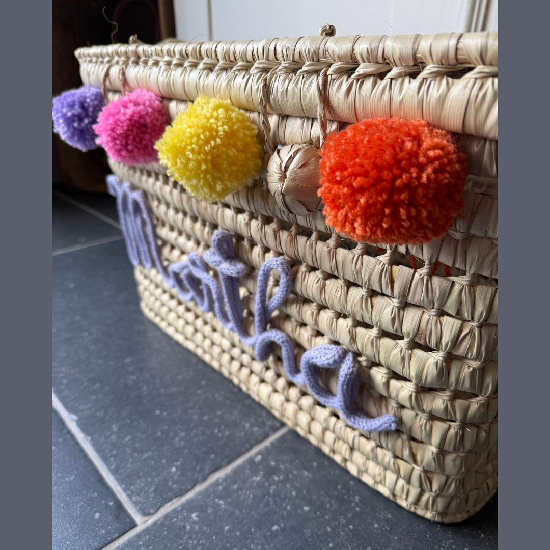 Luxe Speelgoedmand BIG 80 cm met Naam - Handgemaakt & Gepersonaliseerd Caro B Handmade - Signature Collection