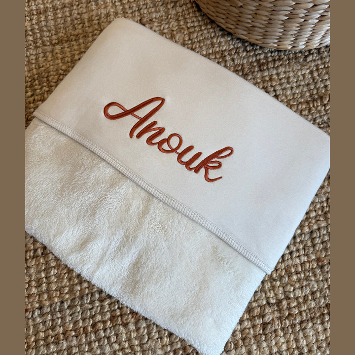 Jollein Babydeken Basic Jersey/Sherpa met Naam - Borduren Jollein