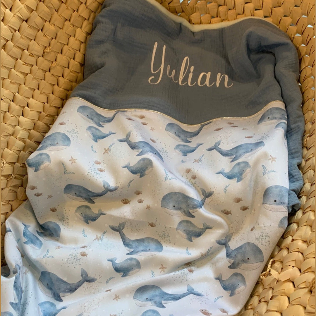 Handgemaakt Babydeken Waterdieren – Exclusieve Stoffen & met Naam Caro B Handmade