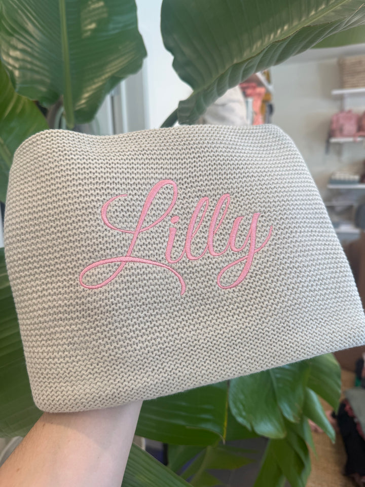Jollein Babydeken Basic Knit met Naam - Borduren