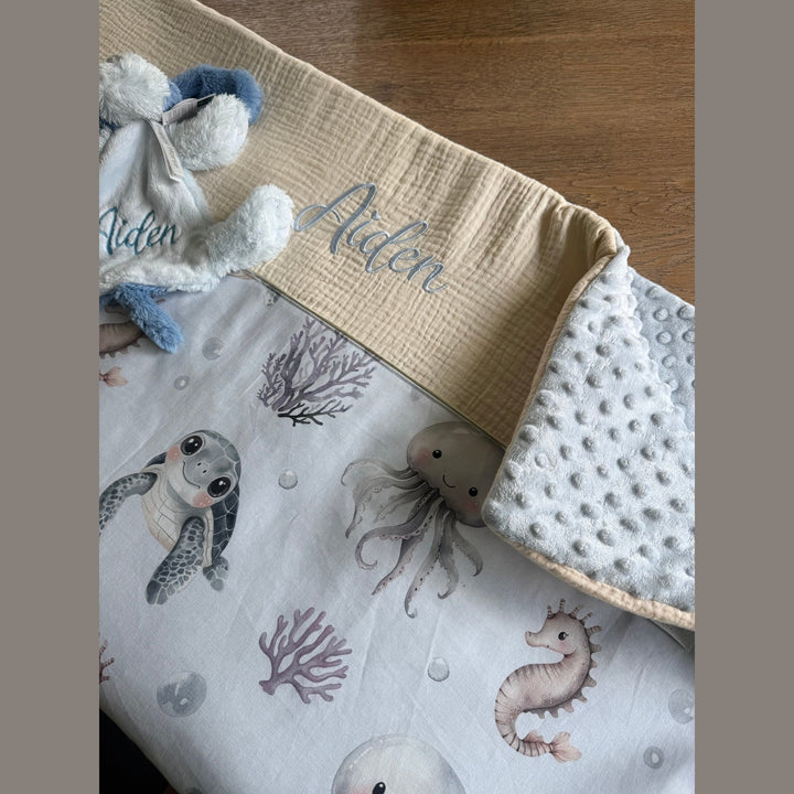 Handgemaakt Babydeken Waterdieren – Exclusieve Stoffen & met Naam Caro B Handmade