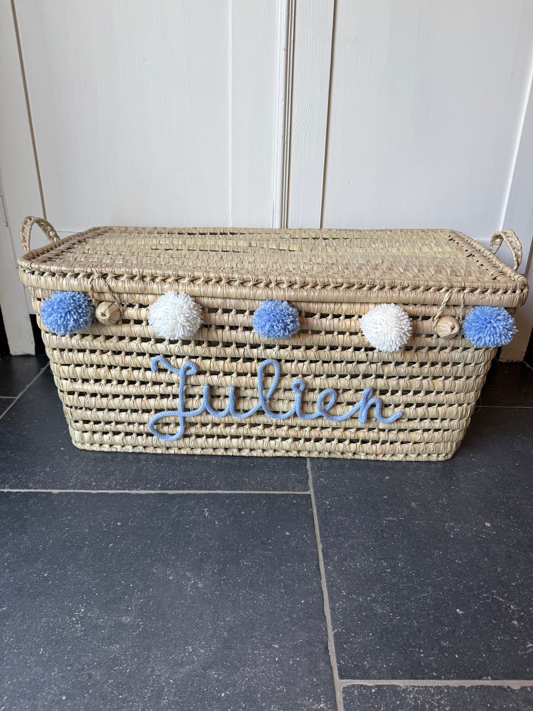 Luxe Speelgoedmand BIG 80 cm met Naam - Handgemaakt & Gepersonaliseerd