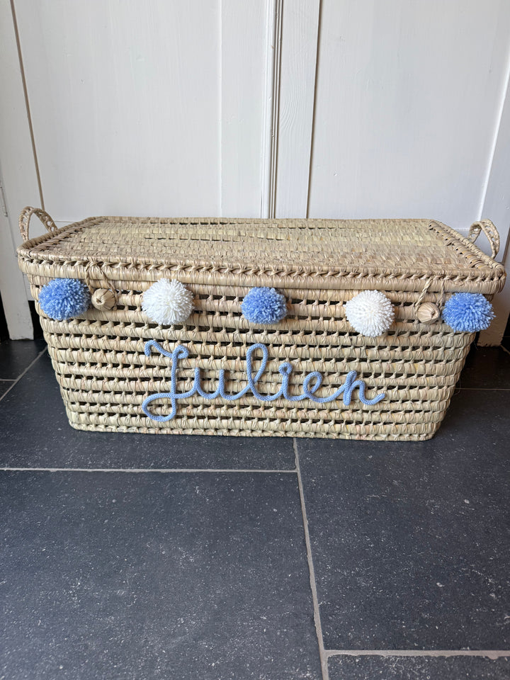 Luxe Speelgoedmand BIG 80 cm met Naam - Handgemaakt & Gepersonaliseerd