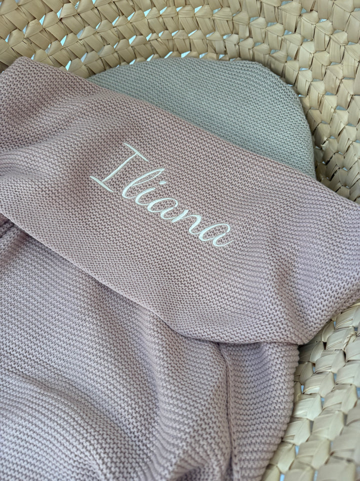 Jollein Babydeken Basic Knit met Naam - Borduren
