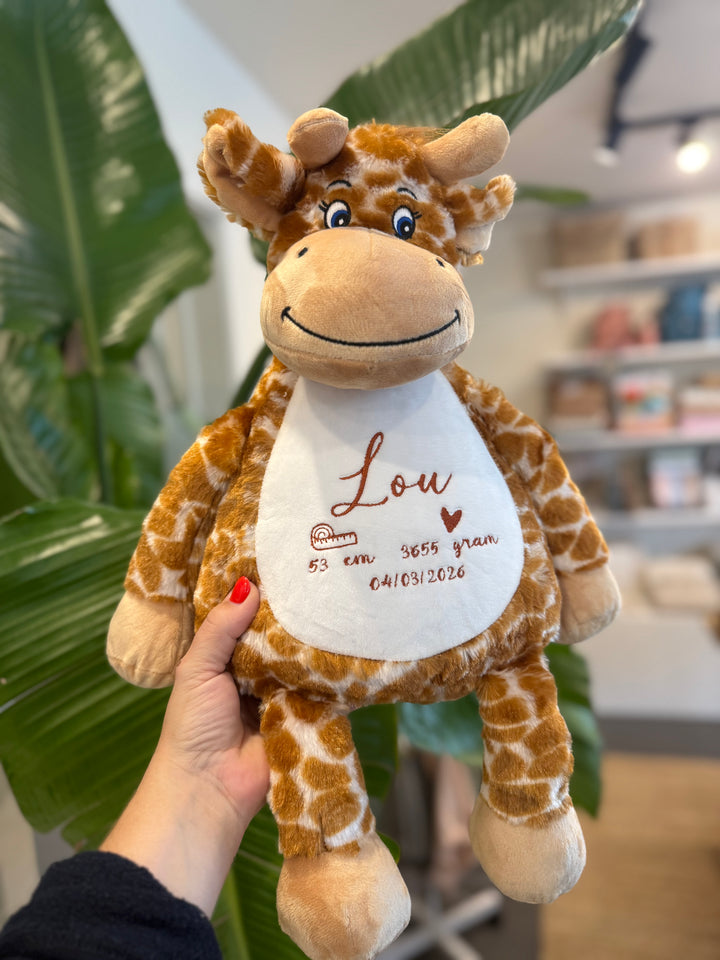 Geboorteknuffel met naam en/of geboortedetails - Borduren