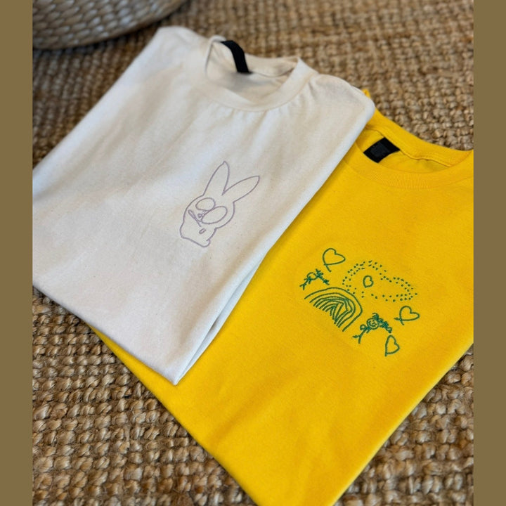 T-shirt avec dessin au trait - Portrait de famille - Fête des Pères - Fête des Mères
