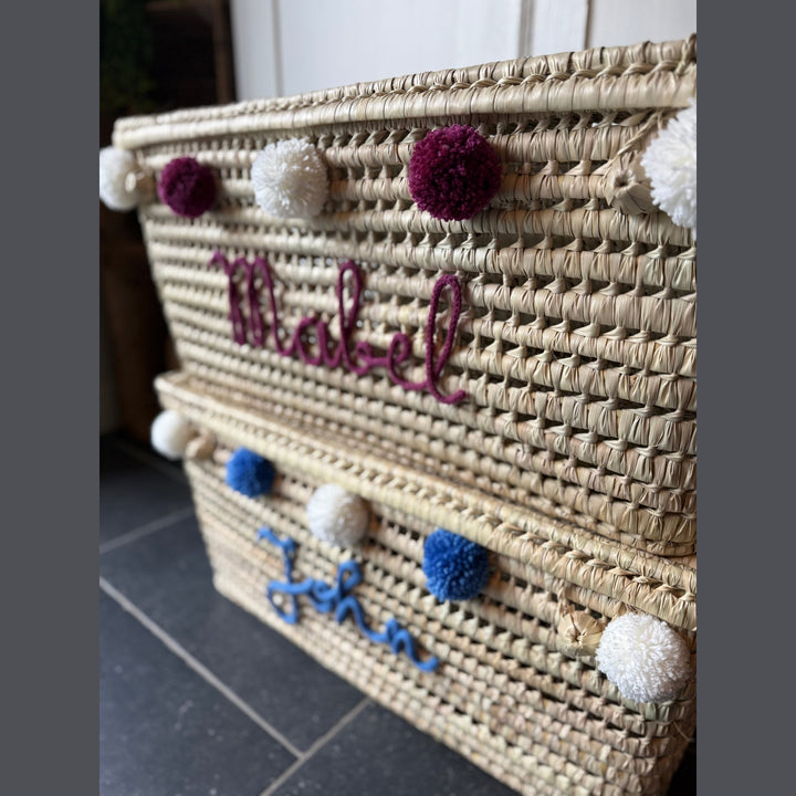 Luxe Speelgoedmand BIG 80 cm met Naam - Handgemaakt & Gepersonaliseerd Caro B Handmade - Signature Collection