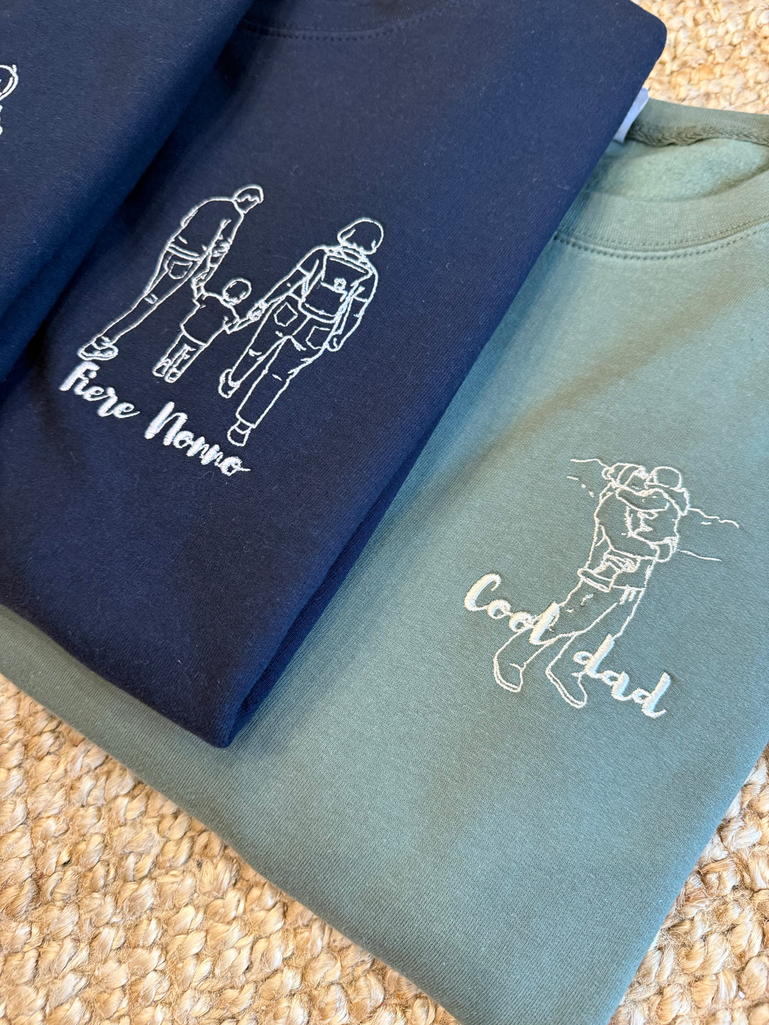 Pull avec dessin au trait - Portrait de famille - Fête des pères - Fête des mères