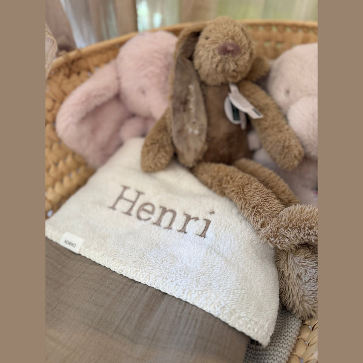 Koeka Babydeken Teddy Faro met Naam - Borduren Koeka