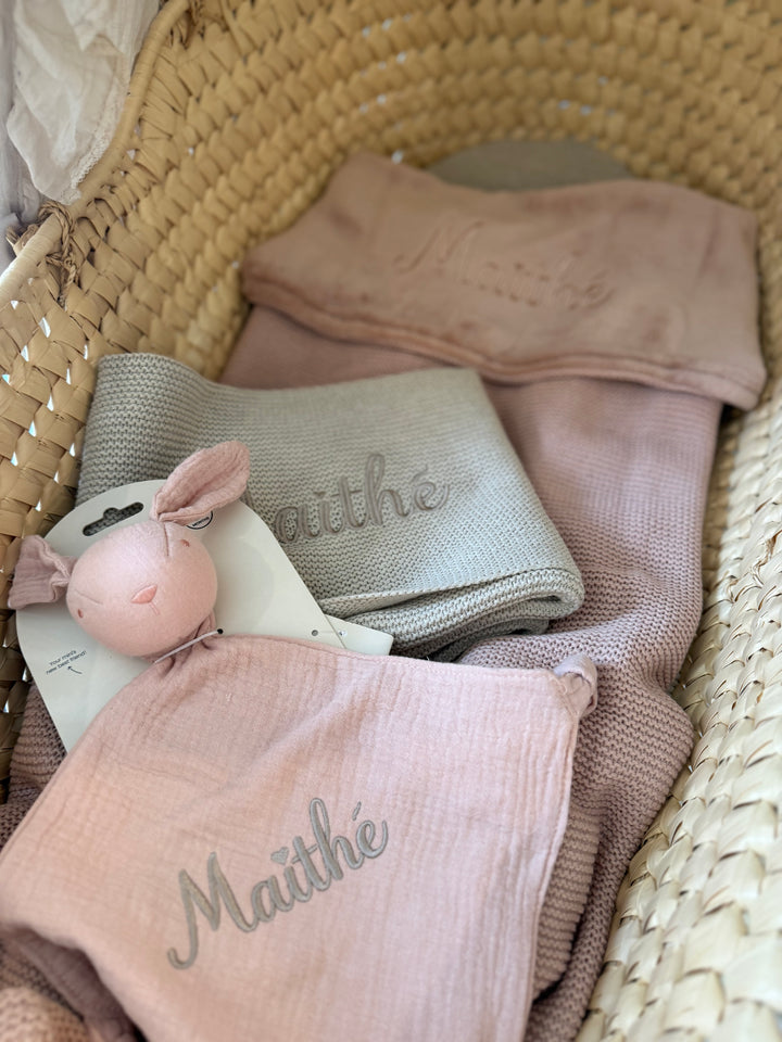 Jollein Babydeken Basic Knit met Naam - Borduren