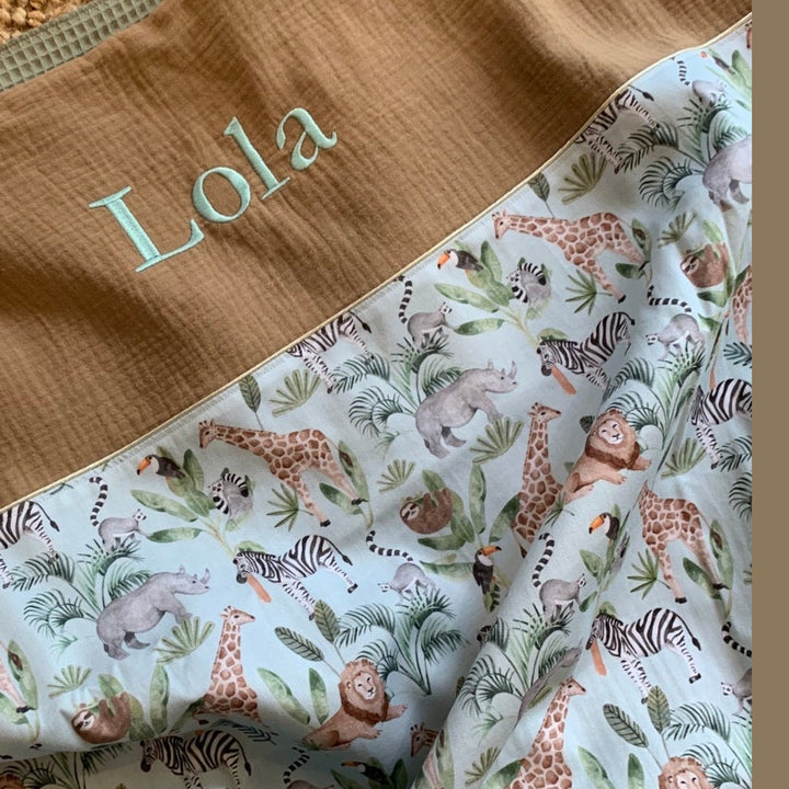 Handgemaakt Babydeken Safari – Exclusieve Stoffen & met Naam Caro B Handmade