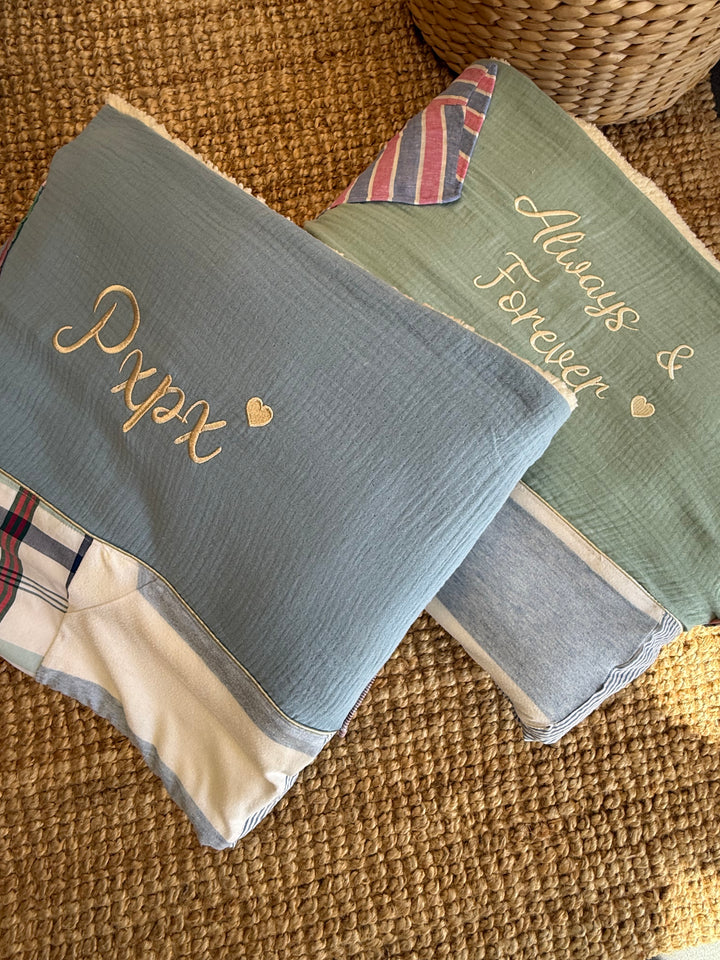 Koesterdeken van kleding van een dierbare - Memorydeken - Handgemaakt