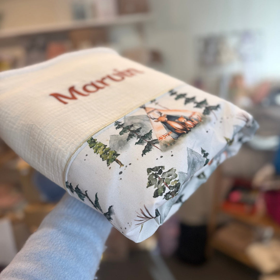 Handgemaakt Babydeken Bosdieren – Exclusieve Stoffen & met Naam Caro B Handmade