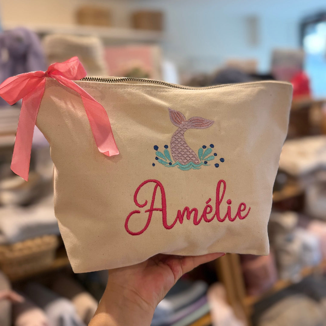Gepersonaliseerde toilettas met zeemeermin en naam