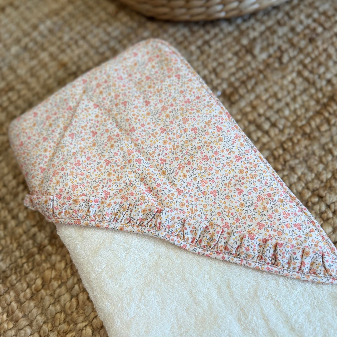 Badcape met Naam - Bloemetjes Baby Gi