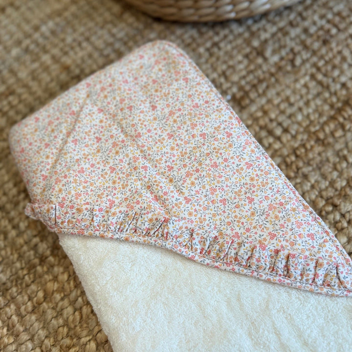 Badcape met Naam - Bloemetjes Baby Gi