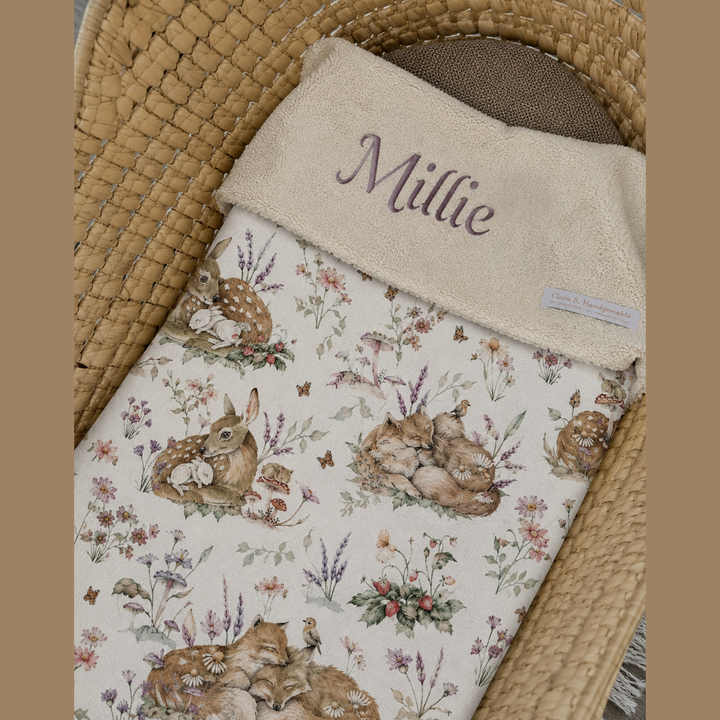 Handgemaakt Babydeken Bosdieren – Exclusieve Stoffen & met Naam