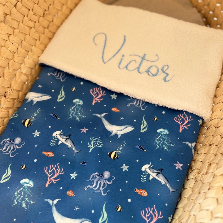 Handgemaakt Babydeken Waterdieren – Exclusieve Stoffen & met Naam Caro B Handmade