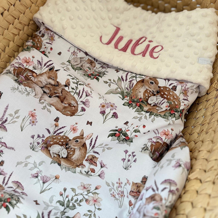 Handgemaakt Babydeken Bosdieren – Exclusieve Stoffen & met Naam Caro B Handmade