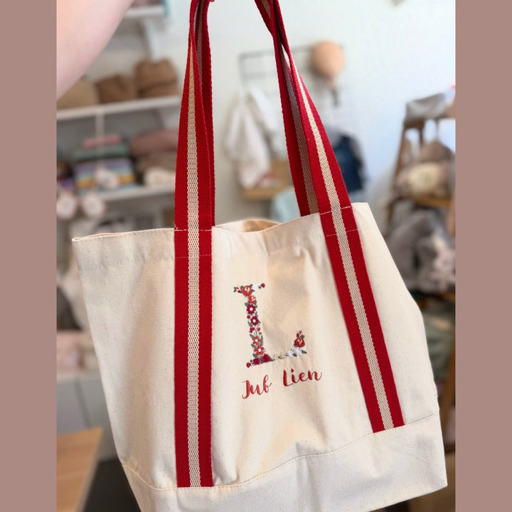 Sac en coton - Personnalisé avec nom - Sac de plage - Shopper