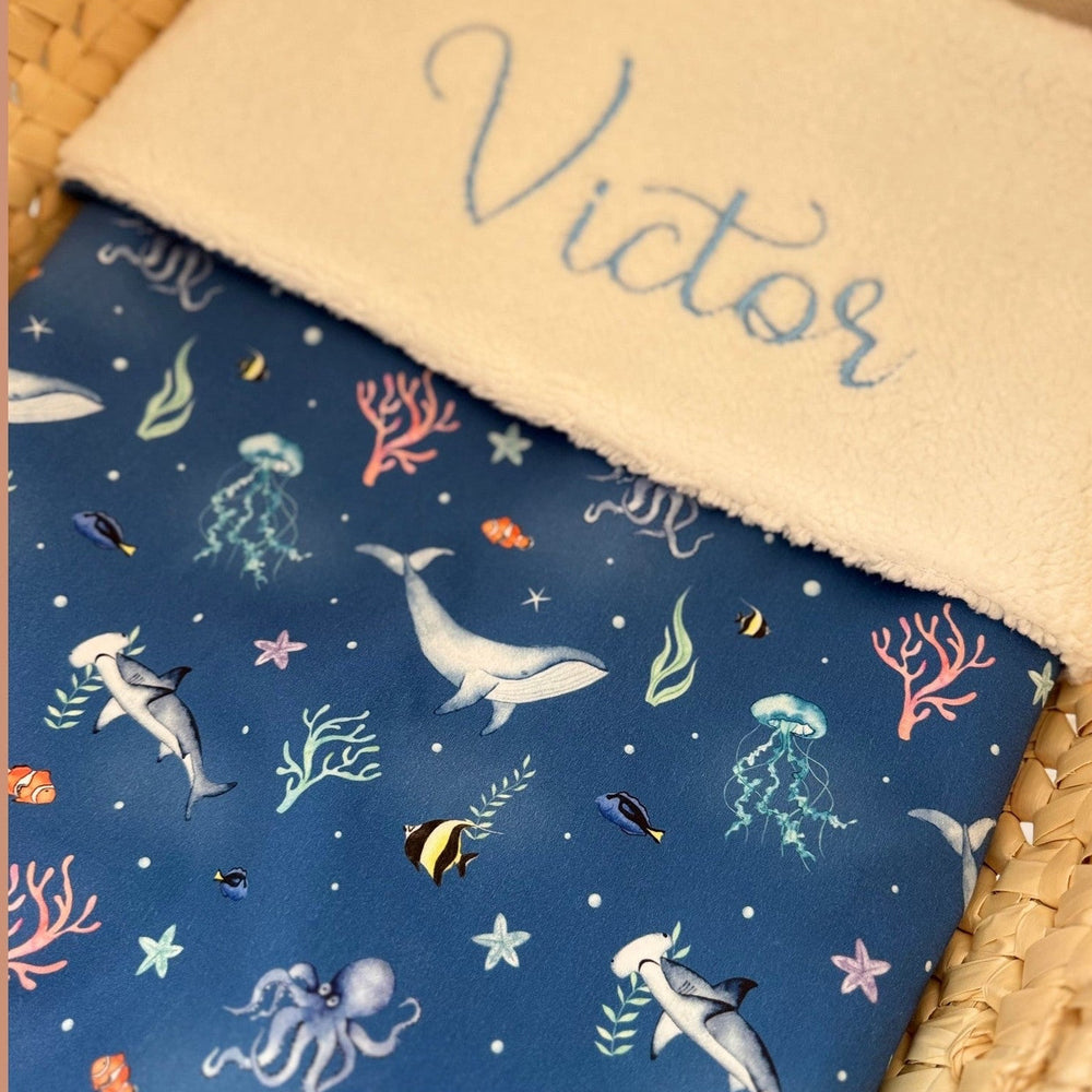 Handgemaakt Babydeken Waterdieren – Exclusieve Stoffen & met Naam Caro B Handmade