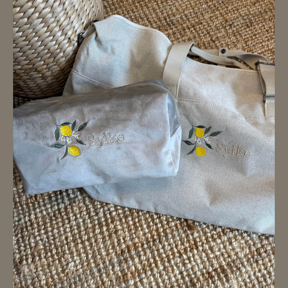 Weekendtas Kabas - Mom bag - Mama & kind - Gepersonaliseerd met naam - Beige - Caro B Handmade