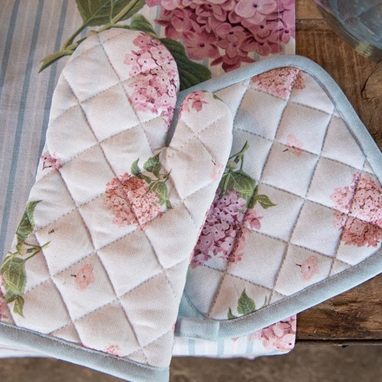 Kinderschort met ovenwant & pannenlap met nam Caro B Handmade