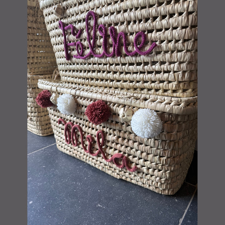 Luxe Speelgoedmand BIG 80 cm met Naam - Handgemaakt & Gepersonaliseerd Caro B Handmade - Signature Collection