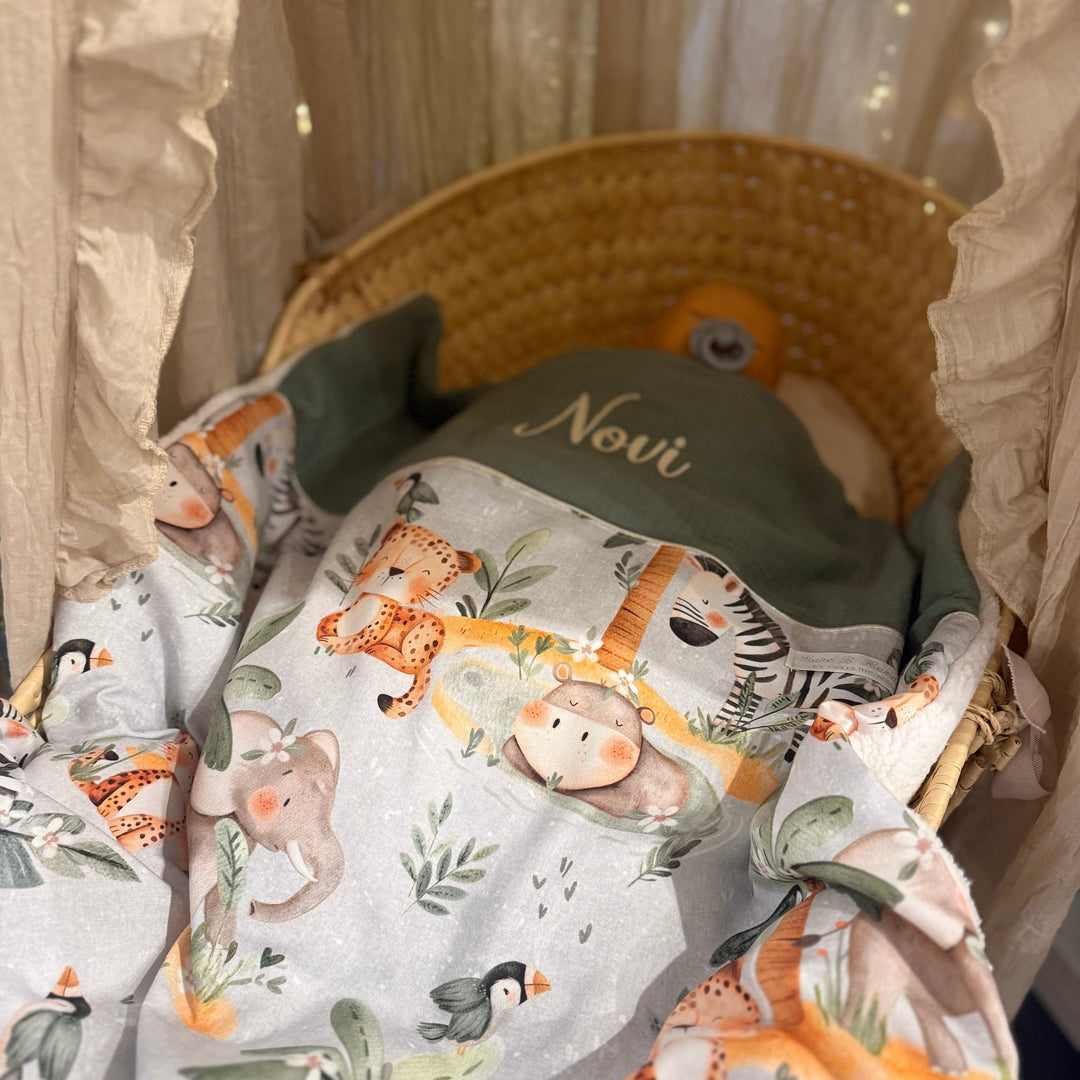 Handgemaakt Babydeken Safari – Exclusieve Stoffen & met Naam Caro B Handmade