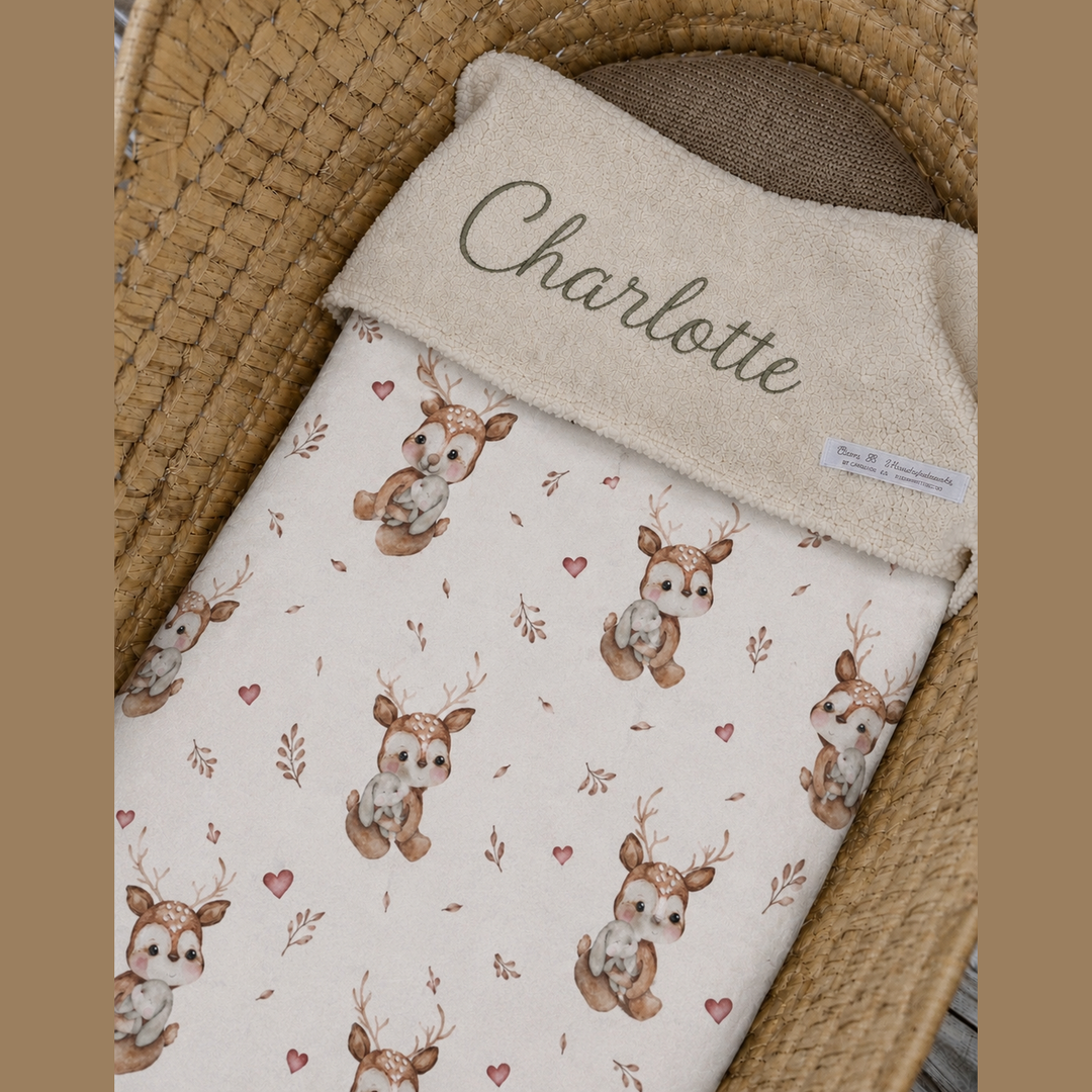 Handgemaakt Babydeken Bosdieren – Exclusieve Stoffen & met Naam