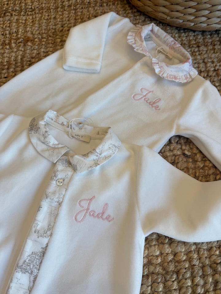 Baby Gi Boxpak Velours met Naam - Country