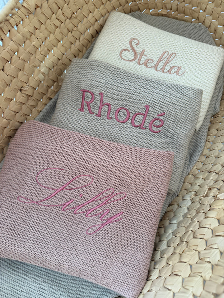 Jollein Babydeken Basic Knit met Naam - Borduren