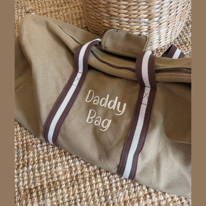 Vintage Weekendtas Geborduurd met Naam - Sporttas Caro B Handmade - Signature Collection