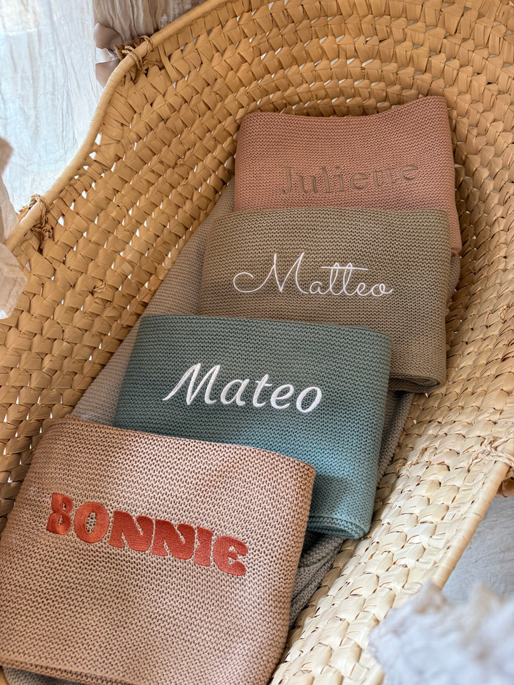 Jollein Babydeken Basic Knit met Naam - Borduren