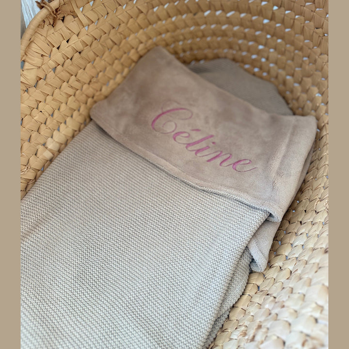 Babydeken Basic Knit Fleece – Gepersonaliseerd met naam Jollein