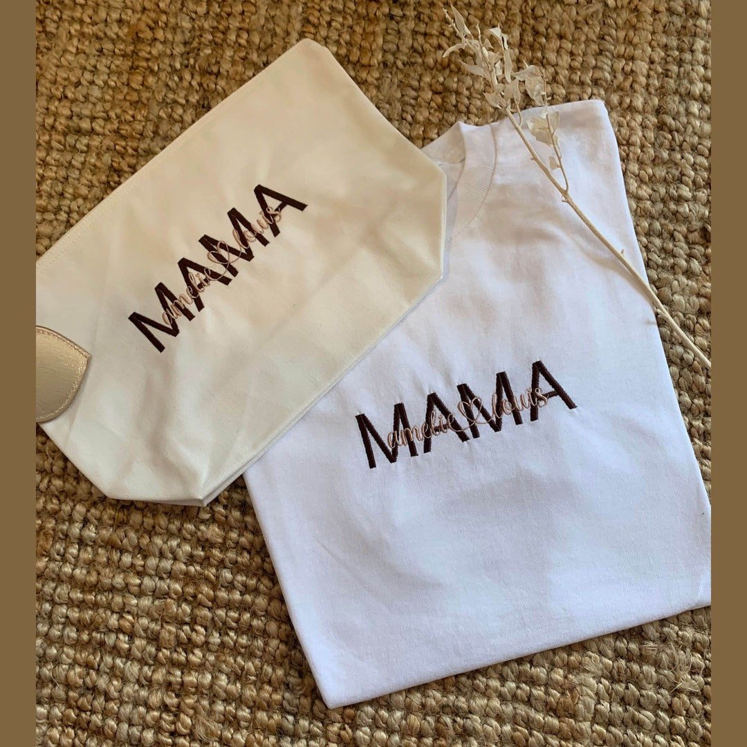 Geborduurde t-shirt voor mama, metie, oma - Moederdag - Caro B Handmade