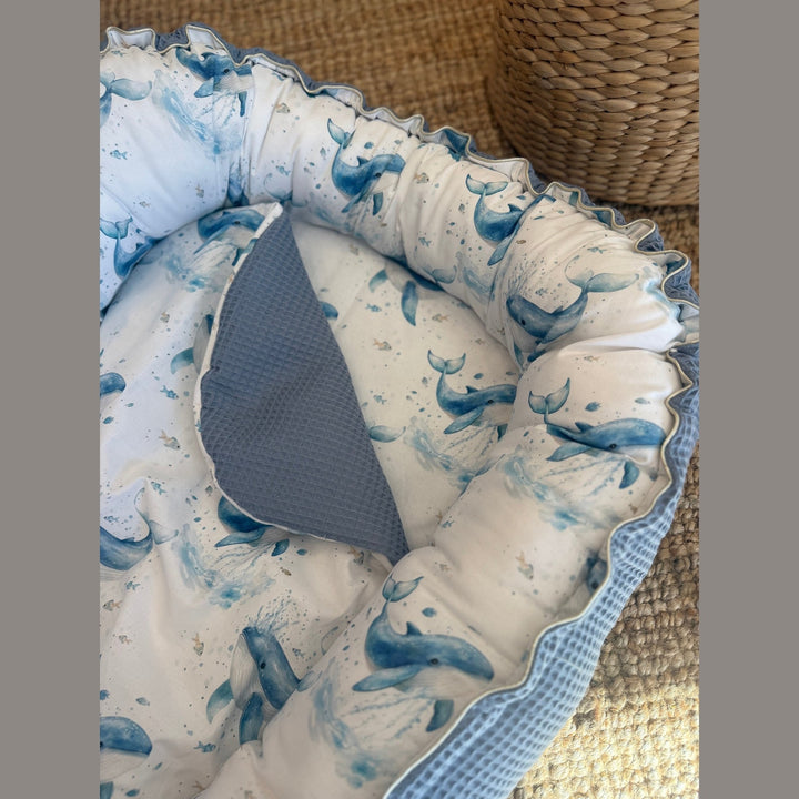 Handgemaakt Babynest Waterdieren – Exclusieve Stoffen & met Naam Caro B Handmade