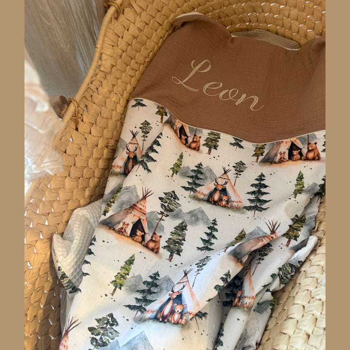 Handgemaakt Babydeken Bosdieren – Exclusieve Stoffen & met Naam Caro B Handmade