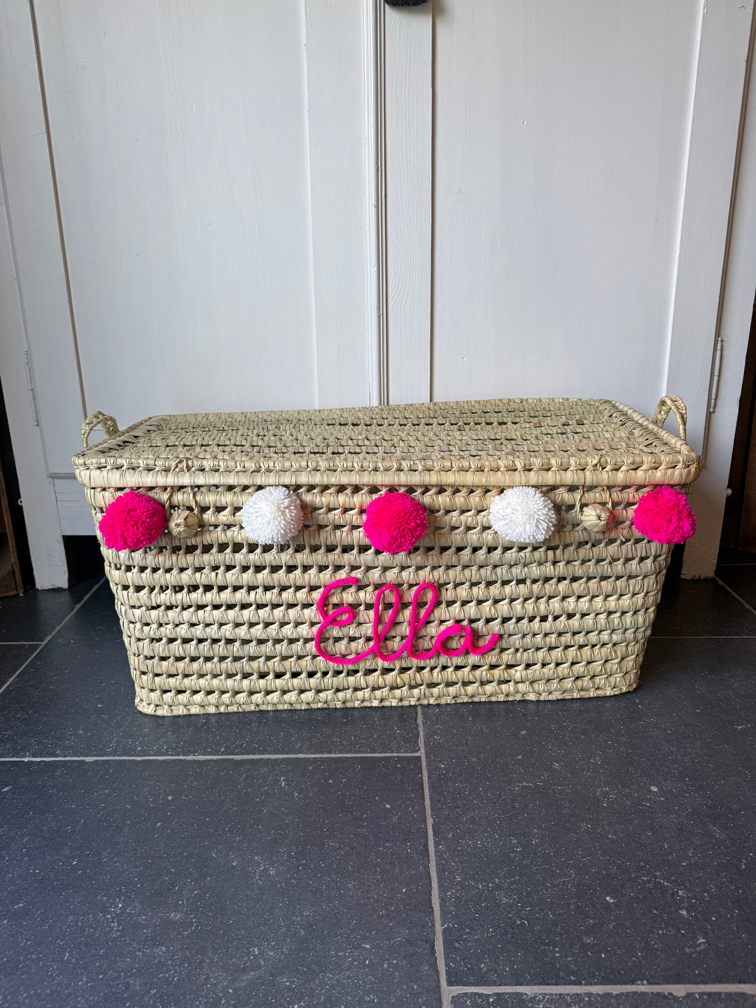 Luxe Speelgoedmand BIG 80 cm met Naam - Handgemaakt & Gepersonaliseerd