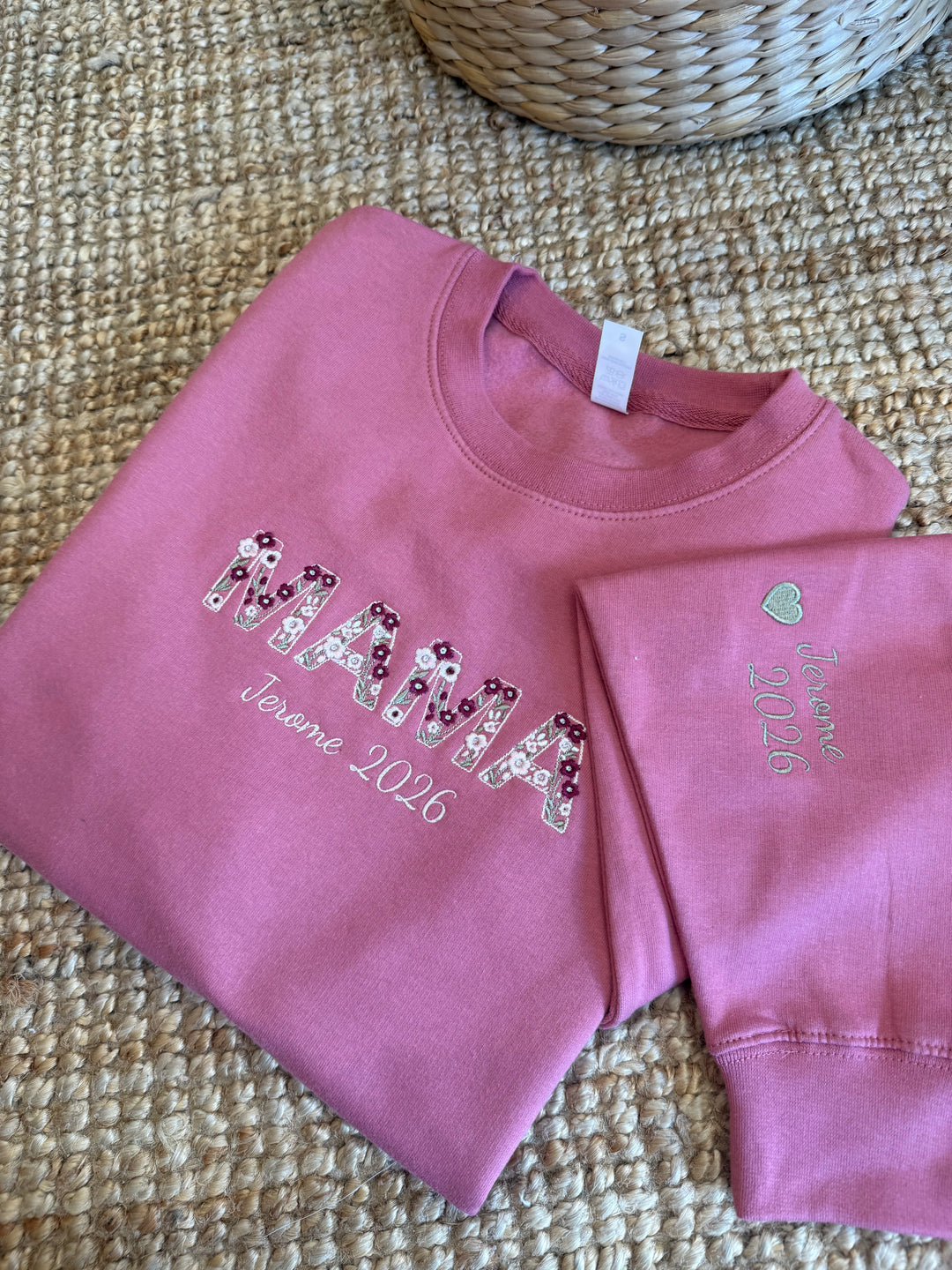 Mama Sweater met Bloemen & Namen