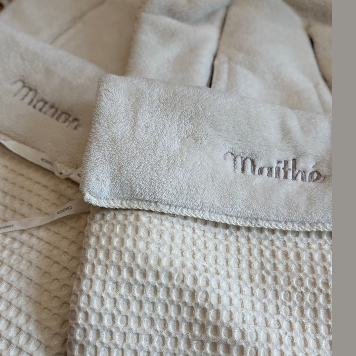 Voetenzak Wafel/teddy Oslo met Naam - Borduren - Natural Koeka