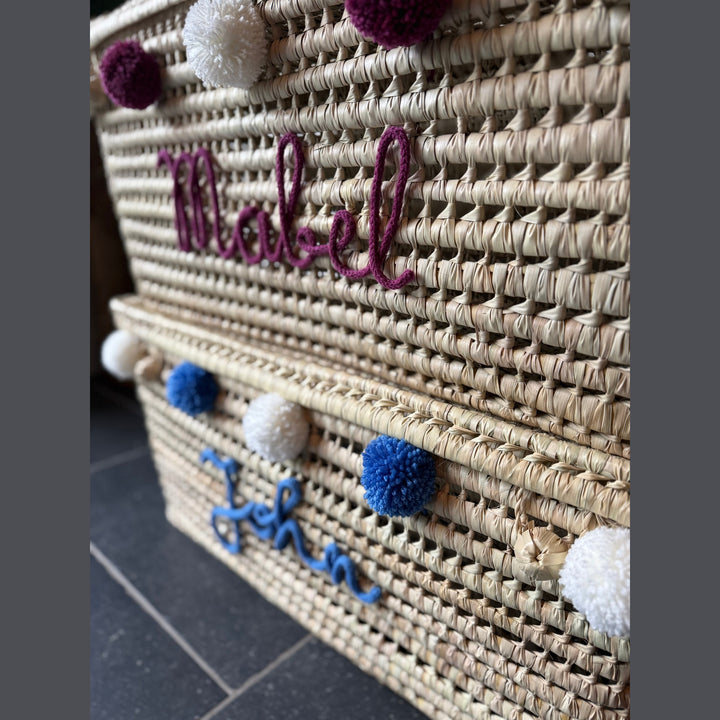 Luxe Speelgoedmand BIG 80 cm met Naam - Handgemaakt & Gepersonaliseerd Caro B Handmade - Signature Collection